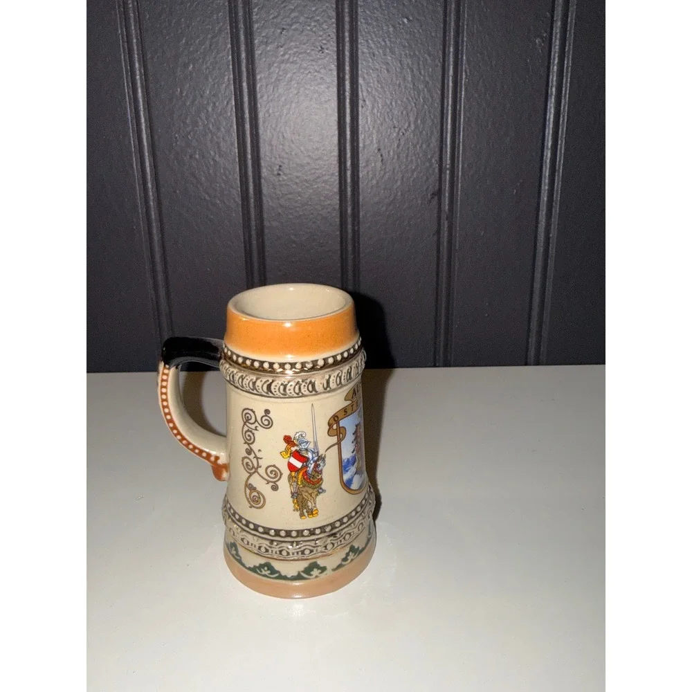 vintage mini stoneware beer stein made by King-Werks (King) in Germany